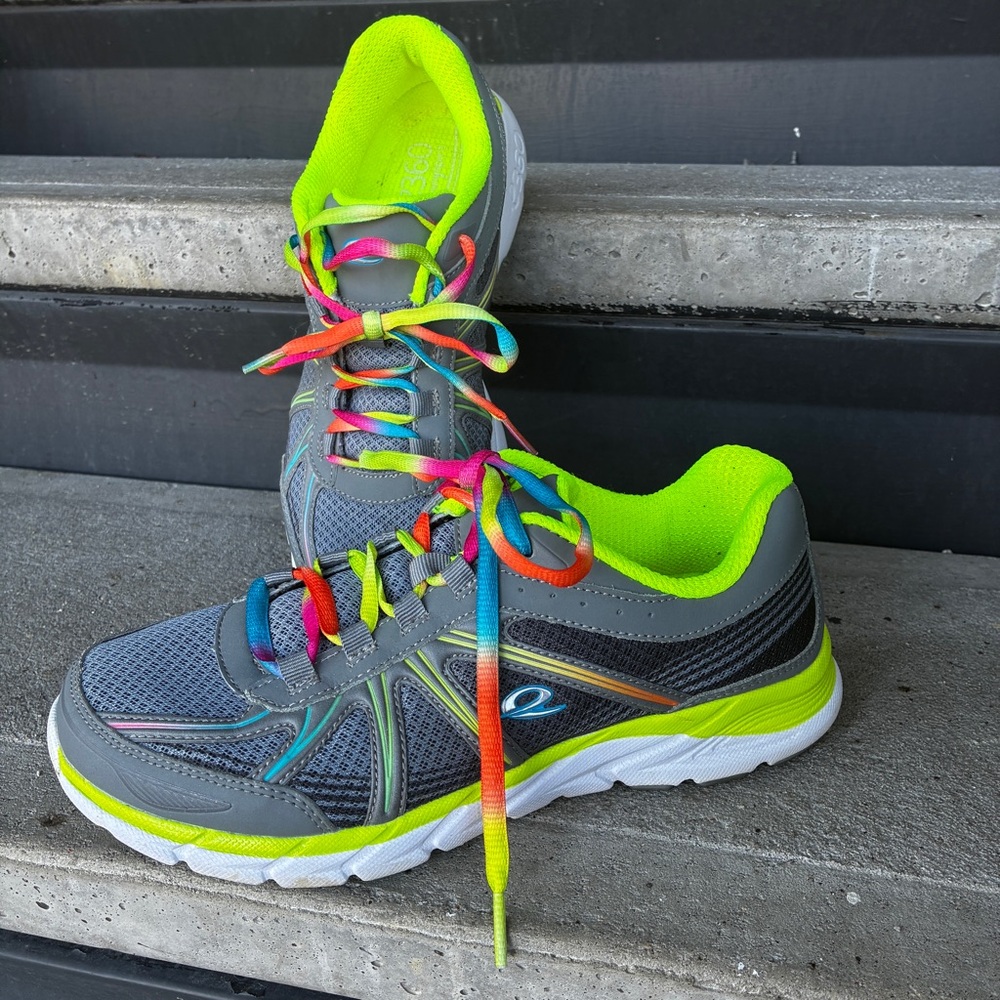 Easy Spirit e360 ES Inflight gray / neon Rainbow Mesh Synthetic Athletic Shoes